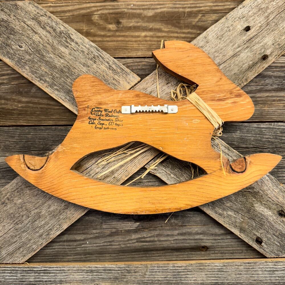 Country Chic Wooden Rocking Rabbit Wall Decor, Whimsical Easter Spring Decor - Picture 5 of 6
